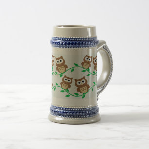 Jarra De Cerveza Búhos lindos