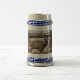 Jarra De Cerveza Bull Elk Crock Stein, 22 oz