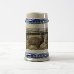 Jarra De Cerveza Bull Elk Crock Stein, 22 oz