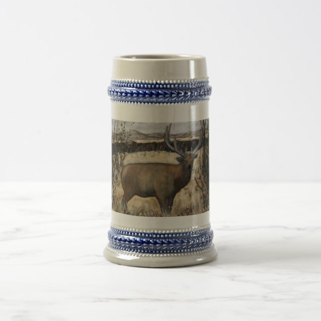 Jarra De Cerveza Bull Elk Crock Stein, 22 oz (Centro)