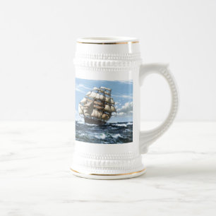 Jarra De Cerveza Buques de vela de vintage