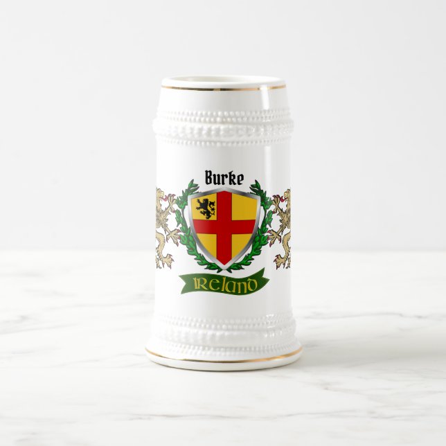 Jarra De Cerveza Burke Irish Shield personalizado (Centro)