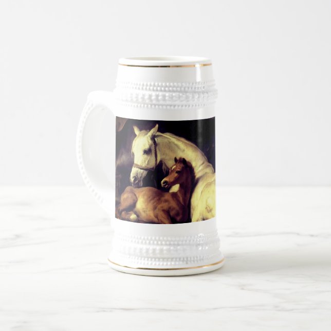 Jarra De Cerveza Caballos Landseer (Anverso izquierdo)