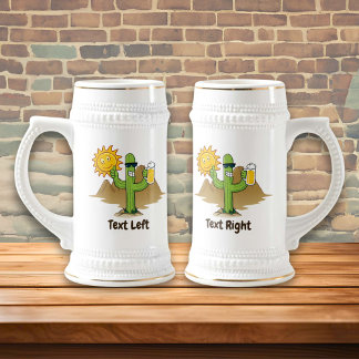 Jarra De Cerveza Cactus con cerveza