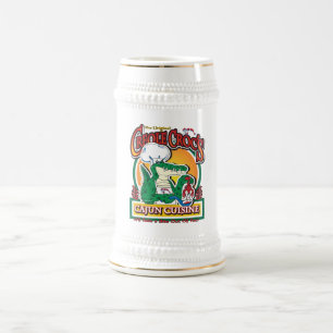 Jarra De Cerveza Cajún Criollo Mardi Gras Cocodrilo