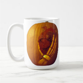 Jarra De Cerveza Calabaza, corazón en mano de esqueleto