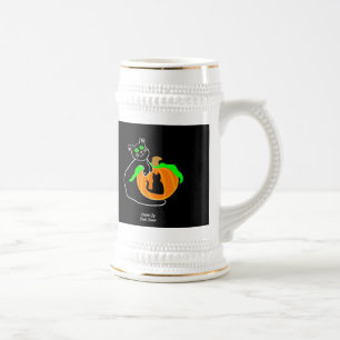 Jarra De Cerveza Calabaza de gato negro Stein Mug