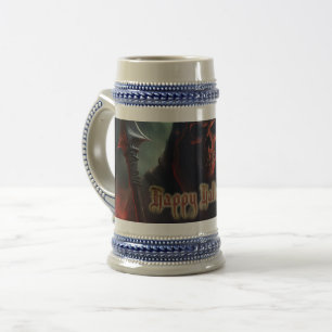 Jarra De Cerveza Calavera de la Parca Halloween Arte Espeluznante