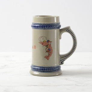 Jarra De Cerveza Camarón alegre, personalizado de la gamba