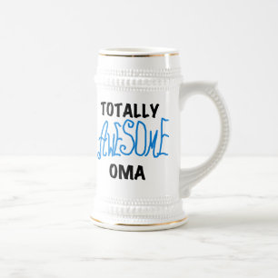 Jarra De Cerveza Camisetas y regalos azul Oma totalmente asombrosos
