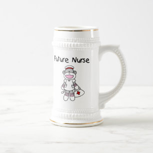 Jarra De Cerveza Camisetas y regalos de enfermeras futuras de monos