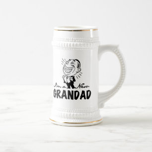 Jarra De Cerveza Camisetas y regalos de nuevo abuelo sonrientes