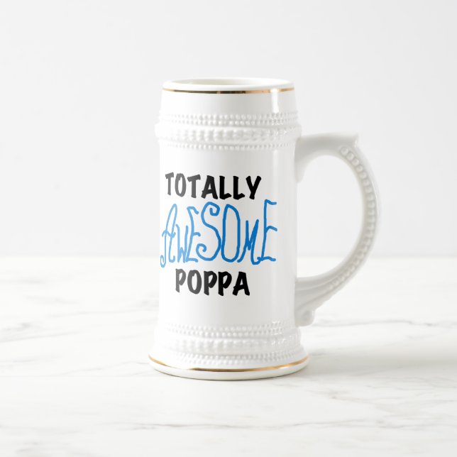 Jarra De Cerveza Camisetas y regalos de Poppa totalmente impresiona (Derecha)