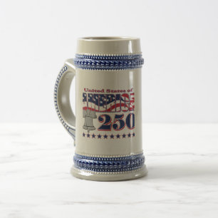 Jarra De Cerveza Campana de la Libertad de América 250