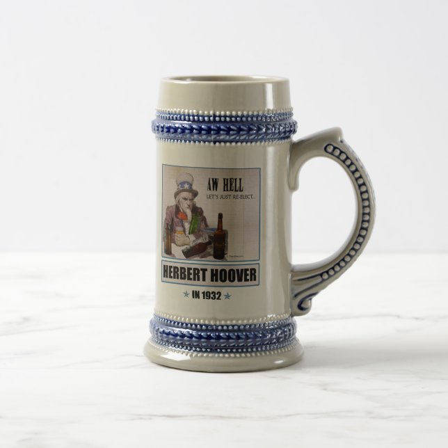 Jarra De Cerveza Campaña Stein de Herbert Hoover 1932 (Derecha)