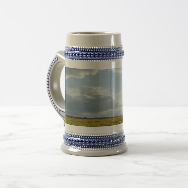 Jarra De Cerveza Canola Field & Cloudy Sky Gray /Blue 22 oz Stein (Anverso izquierdo)