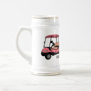Jarra De Cerveza Carro de golf / ilustracion personalizado de coche