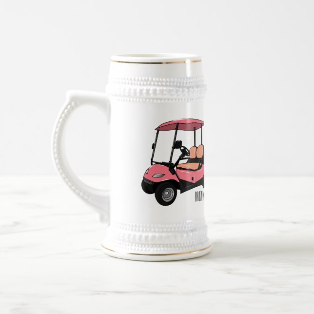 Jarra De Cerveza Carro de golf / ilustracion personalizado de coche (Izquierda)