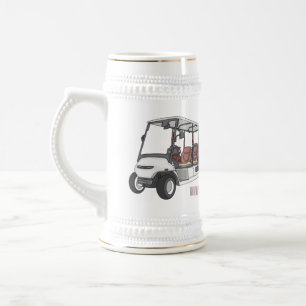 Jarra De Cerveza Carro de golf / ilustracion personalizado de coche