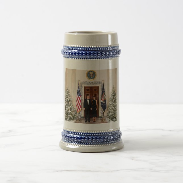 Jarra De Cerveza Casa Blanca de los Navidades de Donald y Melania T (Centro)