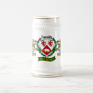 Jarra De Cerveza Cassidy/O'Cassidy Escudo Irlandés Personalizado