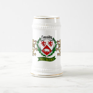 Jarra De Cerveza Cassidy/O'Cassidy Irish Shield personalizado