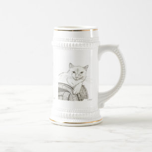 Jarra De Cerveza Cat Ragdoll Portrait Stein