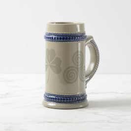 Jarra De Cerveza Celta irlandesa feliz St Patrick Gray/Blue Beer Mu