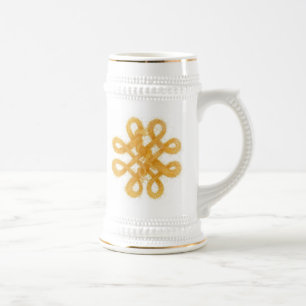 Jarra De Cerveza CELTIC ORO KNOT White and Gold Stein