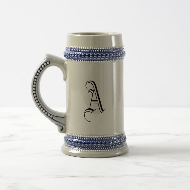 Jarra De Cerveza Ceramic Custom Initial Monogrammed German (Izquierda)