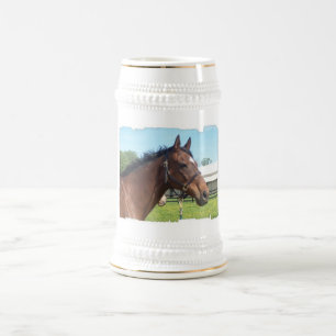 Jarra De Cerveza Cerveza árabe alerta Stein del caballo