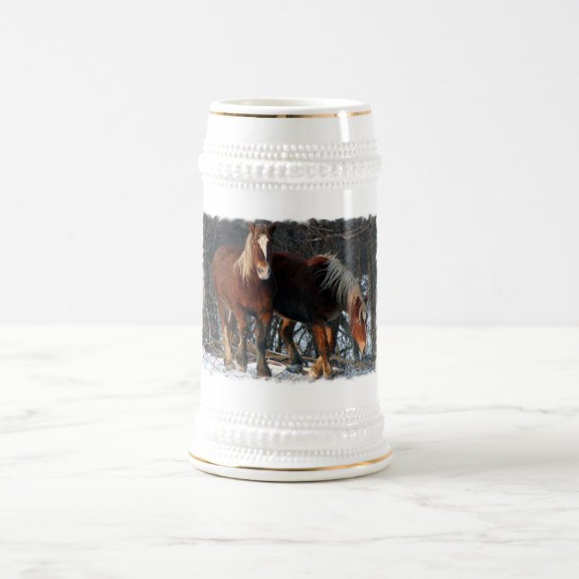 Jarra De Cerveza Cerveza belga Stein de los caballos de proyecto (Centro)