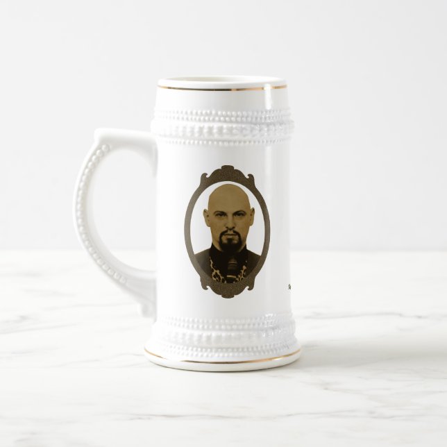 Jarra De Cerveza Cerveza conmemorativa Stein de Anton LaVey (Izquierda)