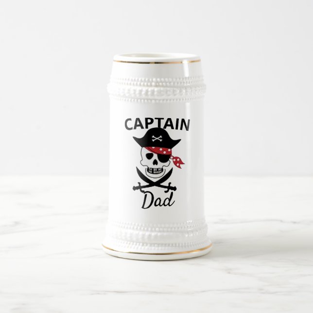 Jarra De Cerveza Cerveza de cerámica gráfica pirata, cerveza de bar (Centro)