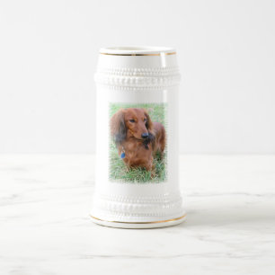 Jarra De Cerveza Cerveza de pelo largo Stein del Dachshund