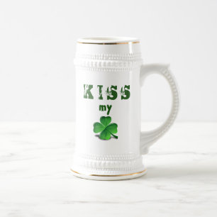 Jarra De Cerveza Cerveza divertida Stein del trébol del verde del