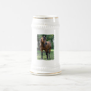 Jarra De Cerveza Cerveza excelente Stein del caballo de la bahía