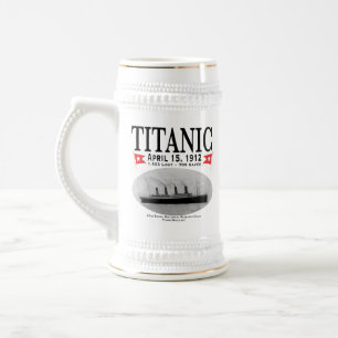 Jarra De Cerveza Cerveza Stein (blanco) para buque fantasma Titanic