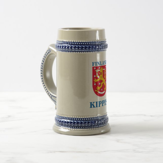 Jarra De Cerveza Cerveza Stein con el escudo finlandés (Anverso izquierdo)