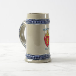 Jarra De Cerveza ¡Cerveza Stein con el escudo noruego y SKÅL!