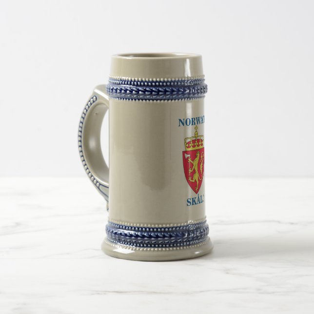 Jarra De Cerveza ¡Cerveza Stein con el escudo noruego y SKÅL! (Anverso izquierdo)