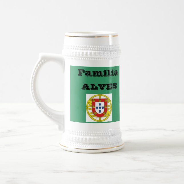 Jarra De Cerveza Cerveza Stein de la familia de Alves* (Portugal) (Izquierda)
