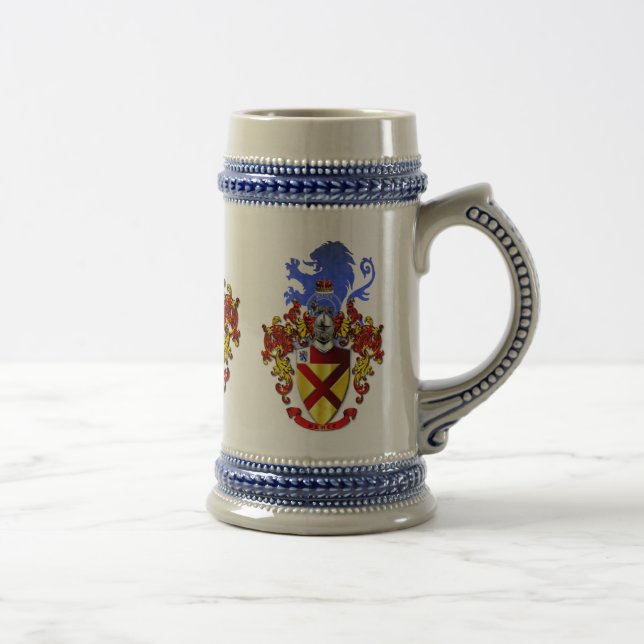 Jarra De Cerveza ¡Cerveza Stein del escudo de la familia de Bruce! (Derecha)
