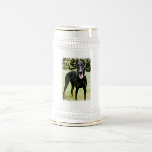 Jarra De Cerveza Cerveza Stein del perro del Pinscher del Doberman