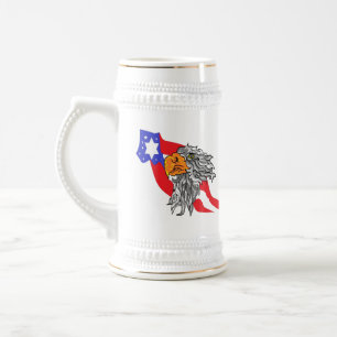 Jarra De Cerveza Cervezas: águila calva con bandera de los Estados 