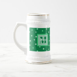 Jarra De Cerveza Chambrocas trébol de 4 hojas - Verdes de luz a osc