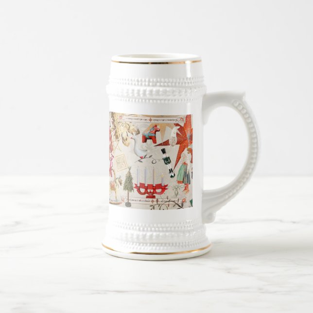 Jarra De Cerveza Charming Scandinavian Folk Christmas (Derecha)