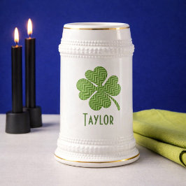 Jarra De Cerveza Chevron Four Leaf Clover