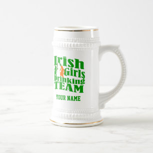 Jarra De Cerveza Chicas irlandeses beben equipo de St Patrick's day