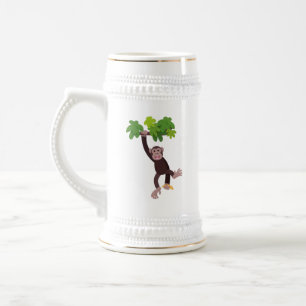 Jarra De Cerveza Chimpancé lindo en personalizado colgante de la ju